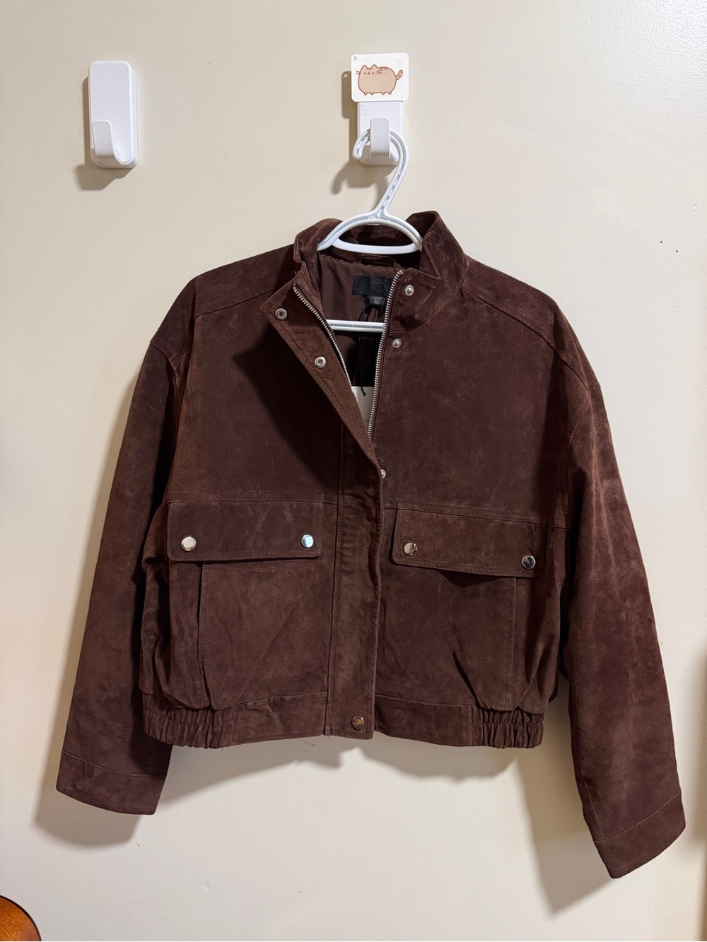 Zara Real Suede Leather Pocket Bomber Jacket XL - New with tag - Picture 13 of 16